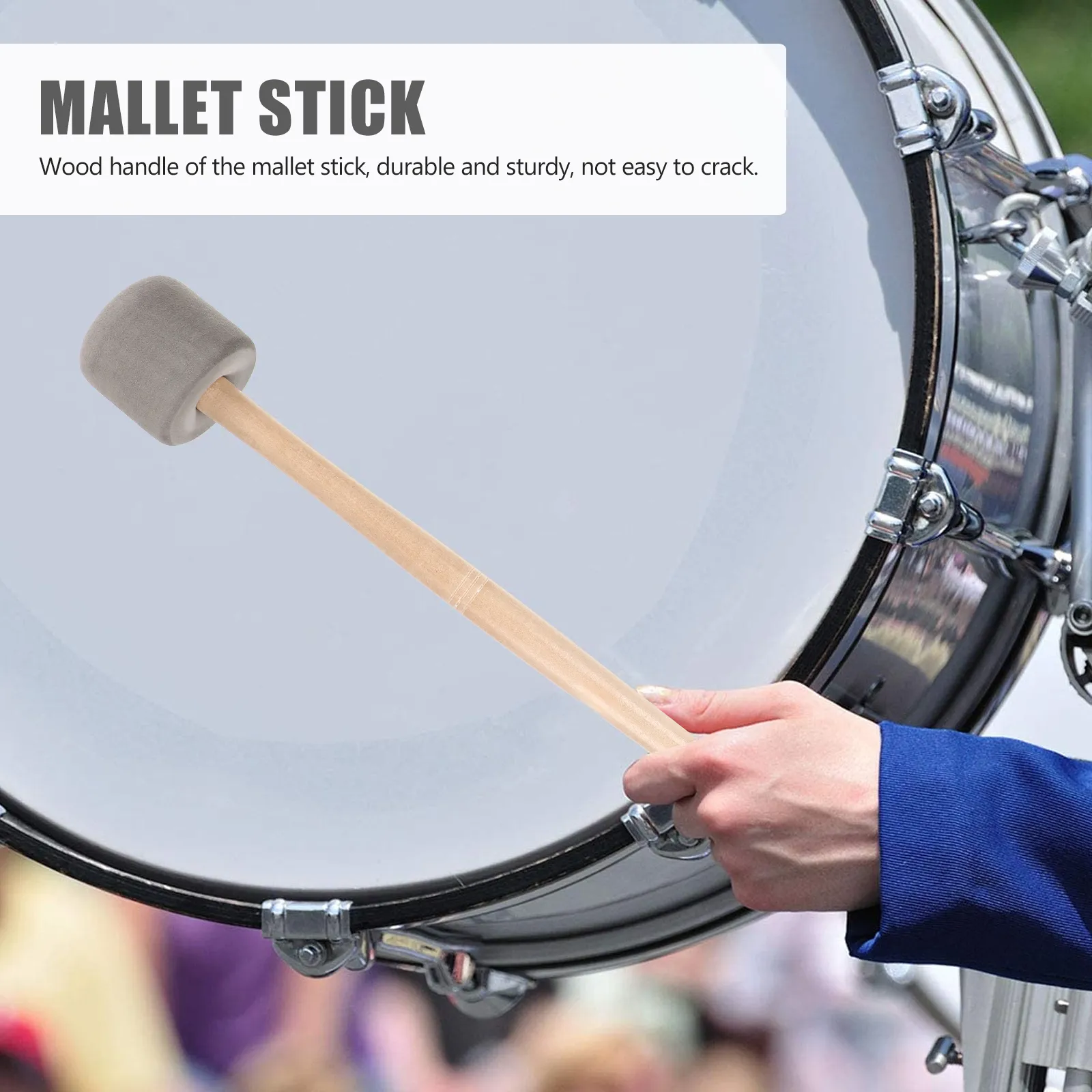 Length 14.17 Inch Felt Head Bass Drum Mallet Drum Stick With | Reverb