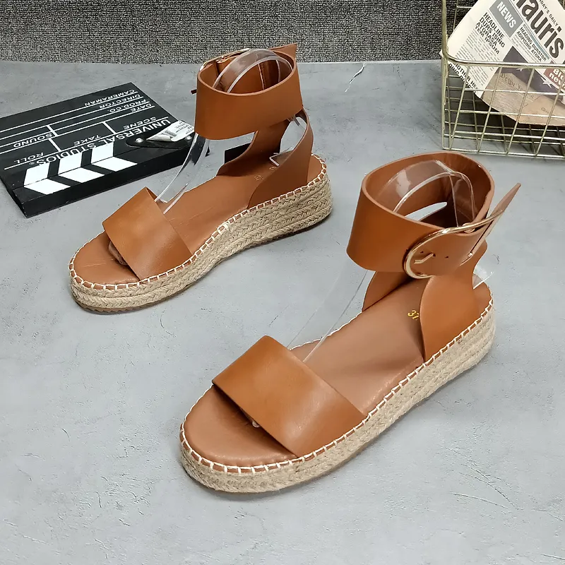 70% OFF Beige Heeled Sandals – Comfort Wedge Shoes for Women – Handmade Platform Heel