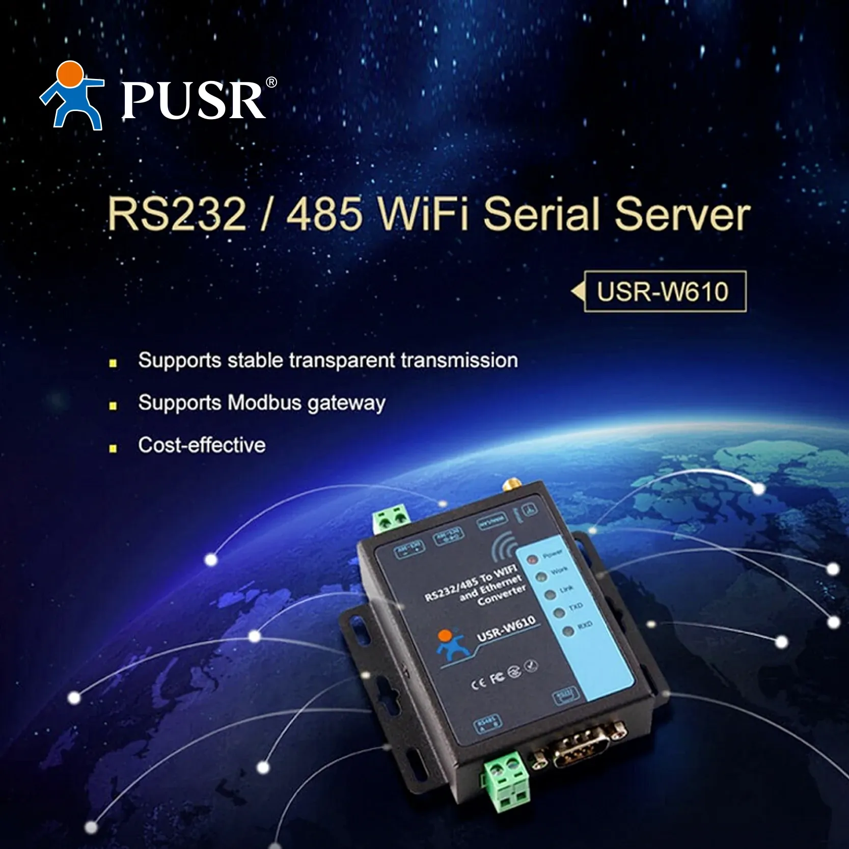 USR-TCP232-304 Serial RS485 To TCP/IP Ethernet Server Converter Module Webpage E - Foto 4