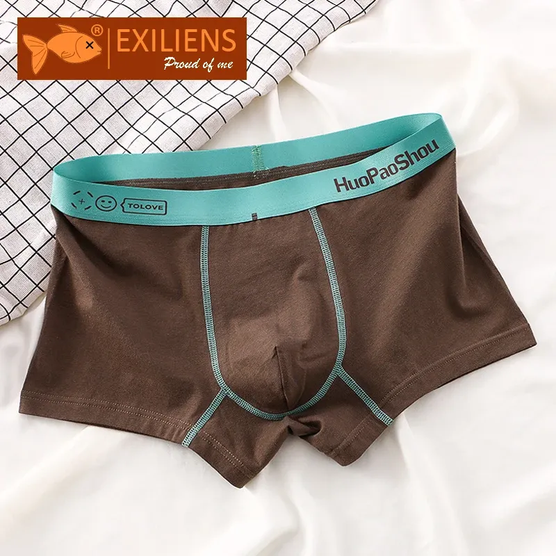 Exiliens Men's Boxer Underwear Solid Bermuda Ropa Interior Cuecas ...