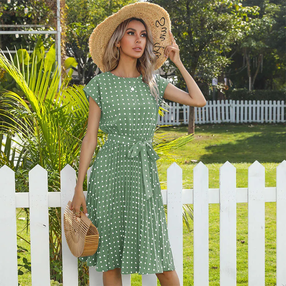 Womens green polka dot dress cheap