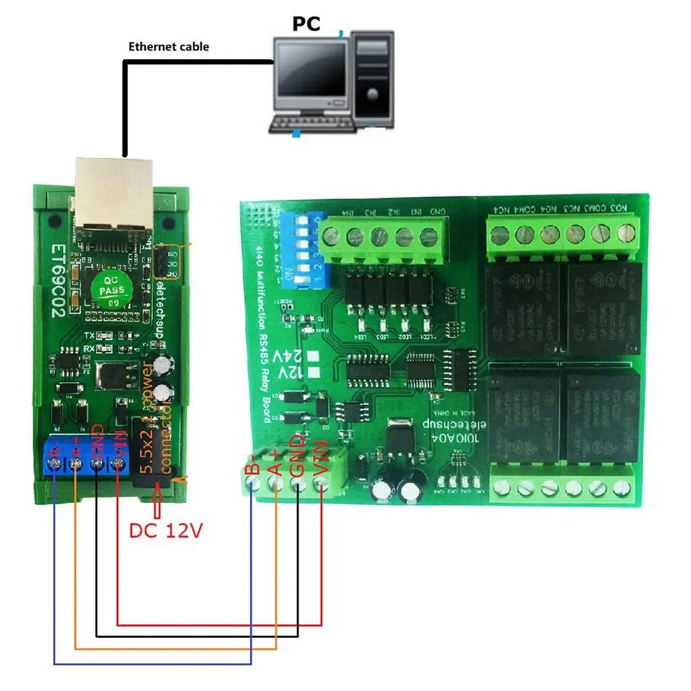 MQTT Modbus RTU Extension Board Ethernet IP RJ45 to RS485 Bus Converter ...