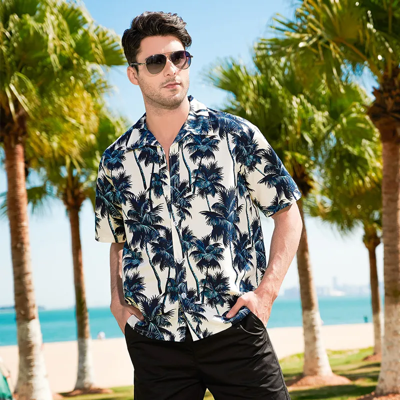 VBTAPA Mens American Flag Hawaiian Shirt Short Sleeve 3D Graphic Button Down Shirts Tropical Holiday Beach Aloha Shirt Prime Sales Multicolor XXL