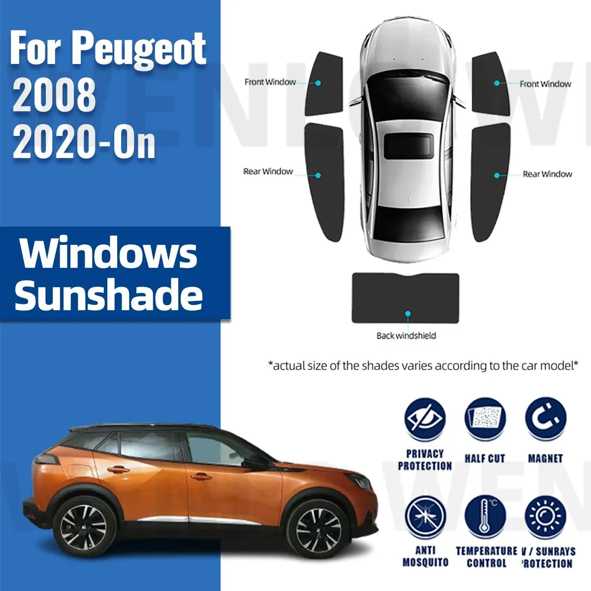Magnetic Car Window Curtains For Peugeot 2008 2020 2024 Sunshade, Mesh,  Shade, Privacy, UV Protection From Ddmyapr, $69.16 | DHgate.Com, image size:1200x1200