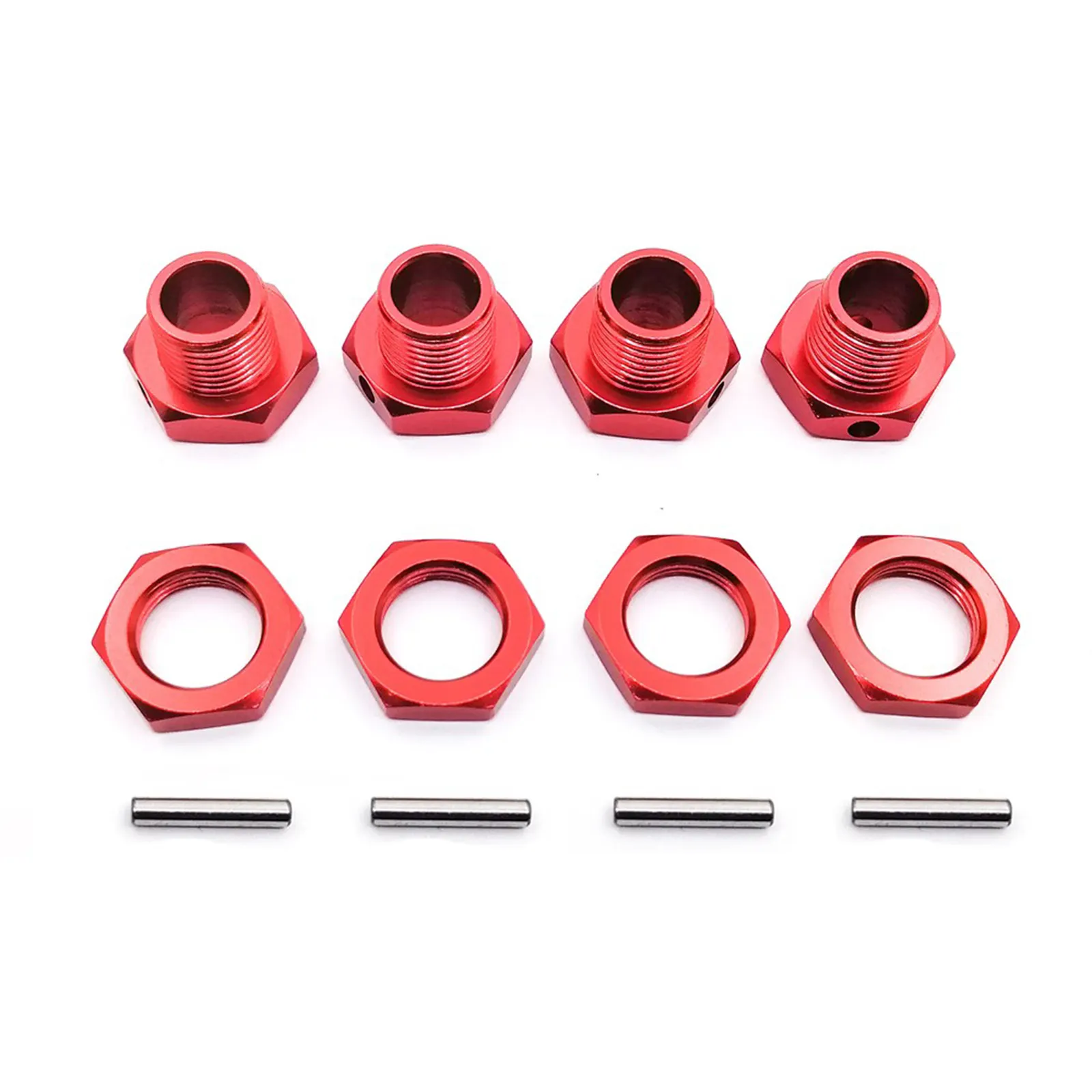 8 Écrous De Roue Aluminium 17mm Filetage 1.0mm Pour Voiture RC 1/8 - Vert & Noir