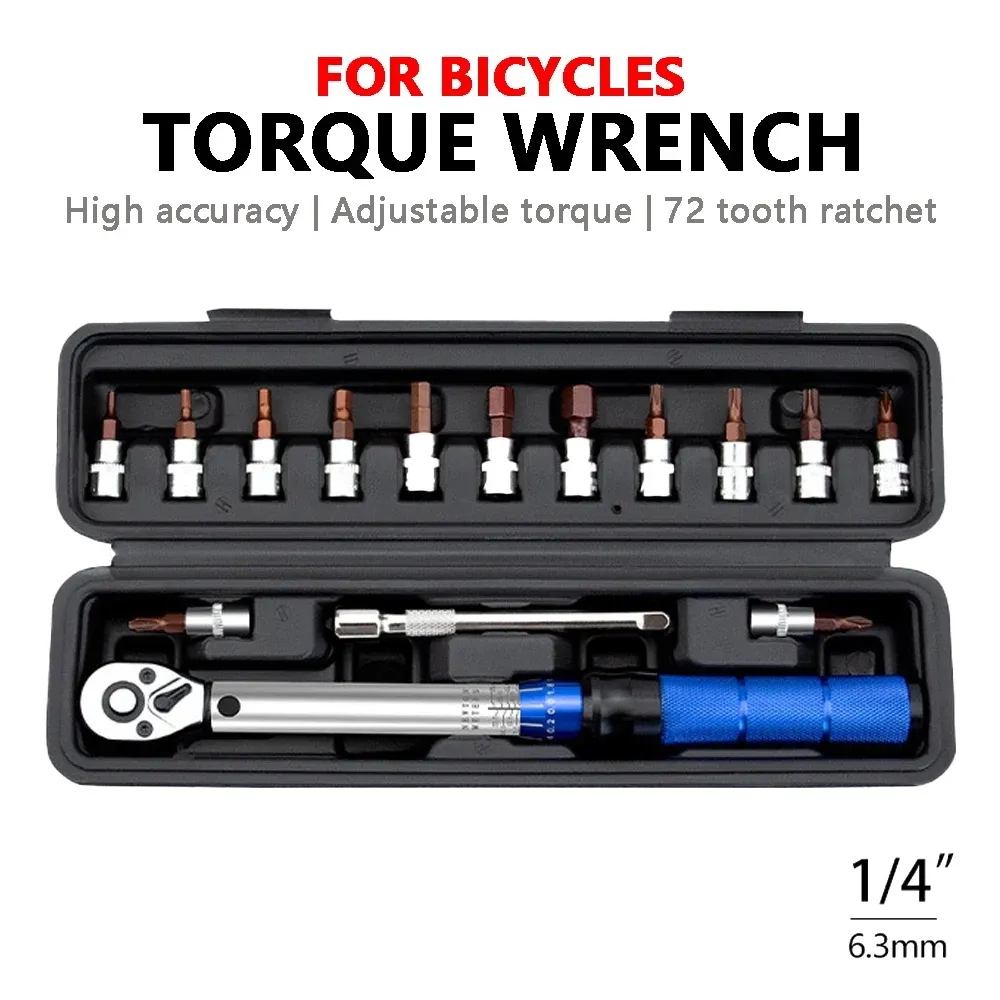 Save Big on Bulk Bicycle Torque Wrench Set 16/40PCS Torque Wrench Allen Key  Tool 24Nm Adjustable Ratchet Wrench 1/4'' Socket Wrench Set For Bicycle 