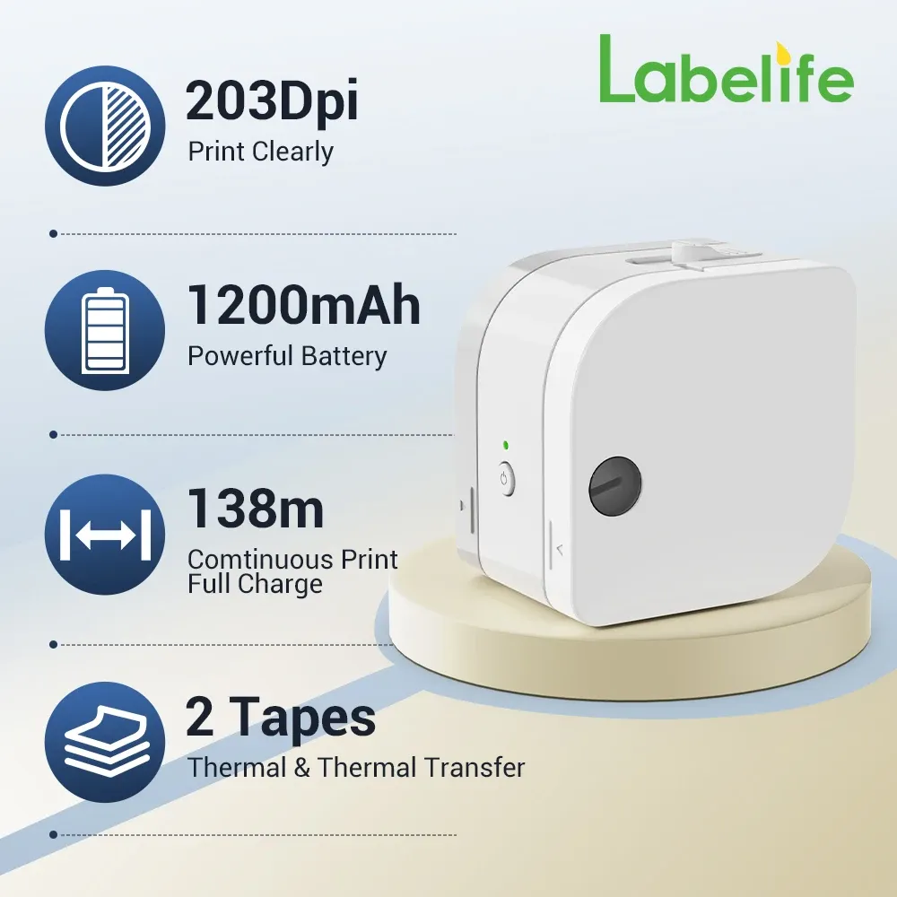 Phomemo P12 Pro Label Printer Bluetooth Rechargeable Label Maker ...