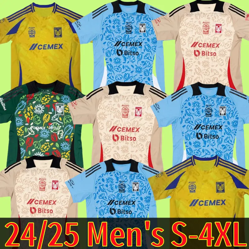 Nuovi fan dei giocatori Liga MX 2024 2025 Maglie da calcio Tigres Green Gignac Aquino L.Quinones N.Ibanez Thauvin Cordova Lainez S.Cordova 24 25 Shirt da calcio da calcio da calcio 4xl