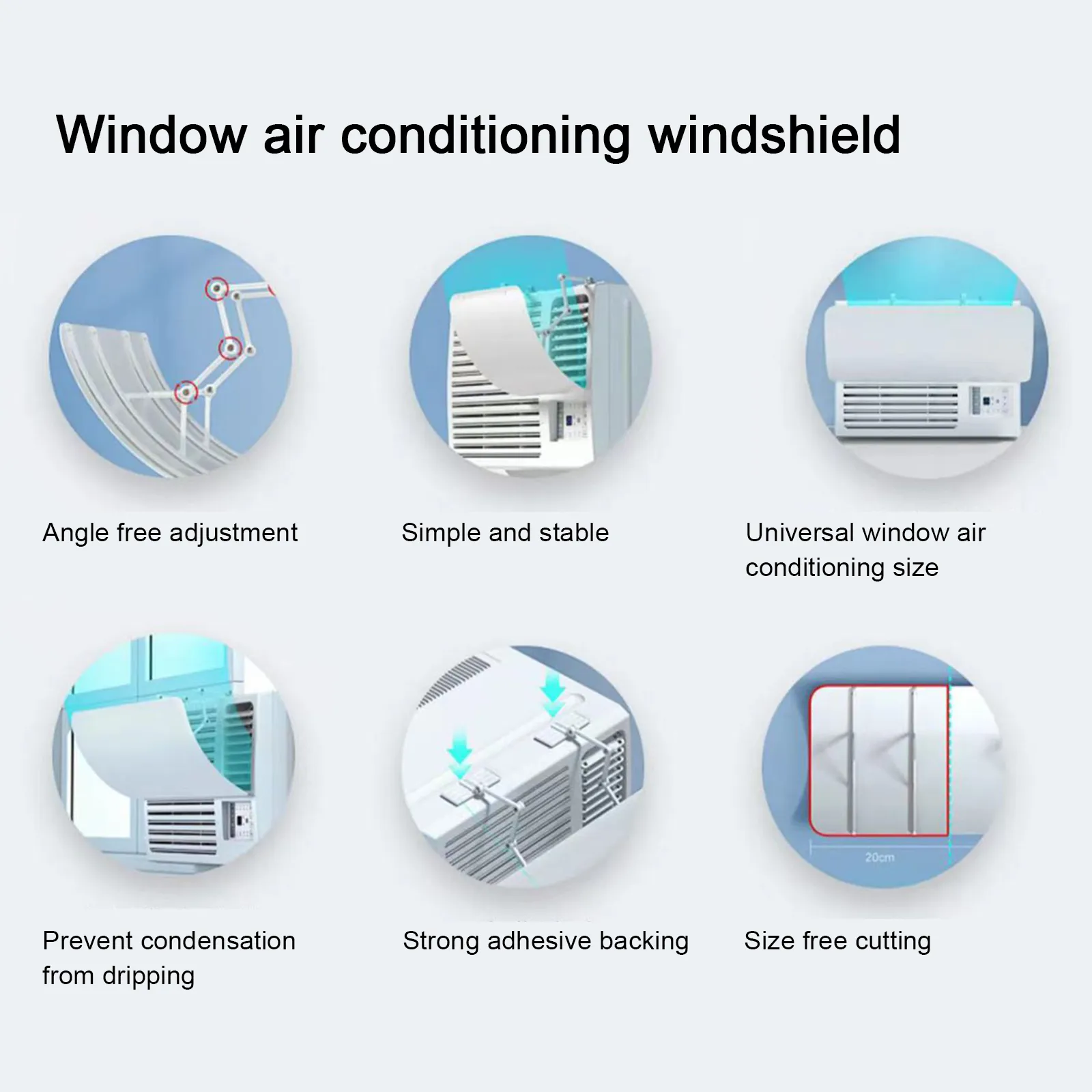 Air Conditioner Wind Deflector Adjustable Air Windshield - View #11