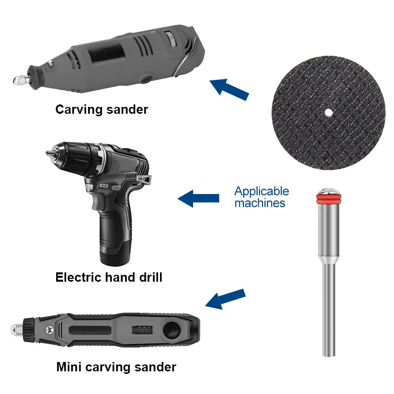 VENEKETY 10pcs ini Diaond Coated Cutting Off Discs Wheel with 2 andrel Arbor Set Fit Rotary