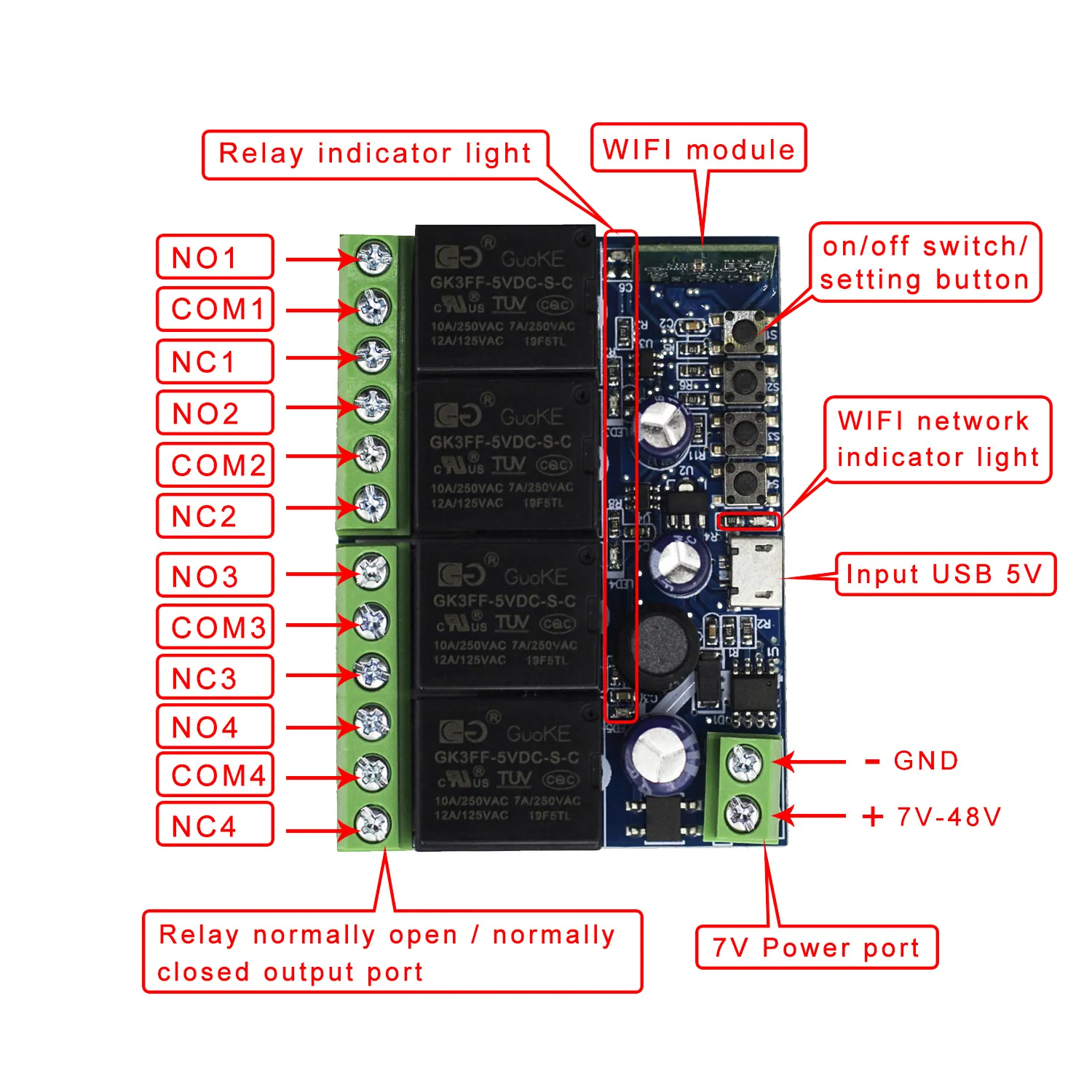 Wholesale EWeLink 4CH Smart Wifi Motor Switch Module,DC 12V 24V,Remote ...