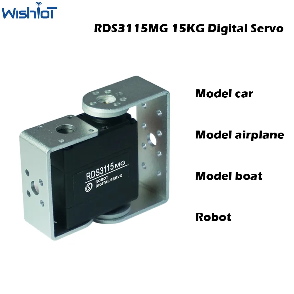 RC Robots Digital Servo Motor 15KG Torque, Dual Axis, Metal Gear, 180/ ...