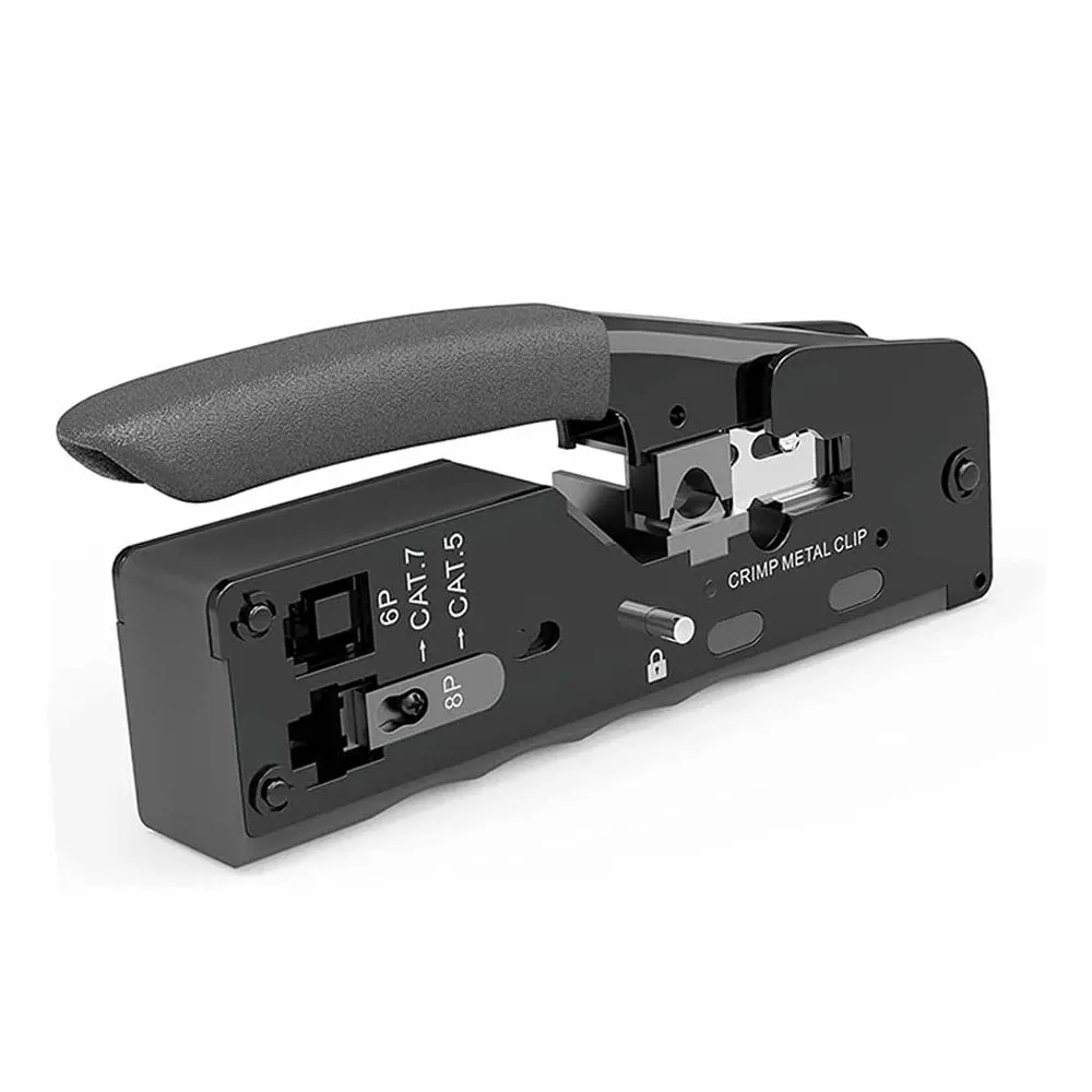 RJ45 Crimp Tool: Cat7/Cat6/Cat8 Network Cable Crimper Cutter Stripper ...