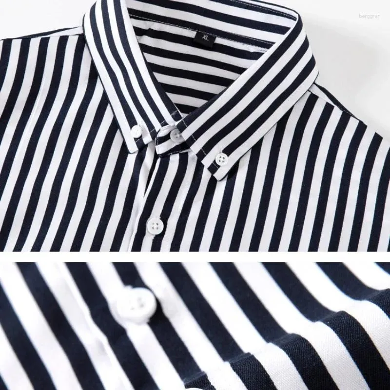 Mens black and white striped dress shirt long sleeve hotsell
