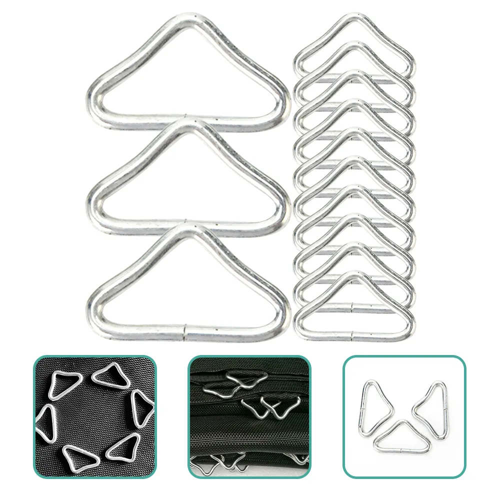 XIE Trampoline Triangle Rings - 10-Pack Replacement Buckles For Trampoline Safety Nets (87-165mm Sizes)