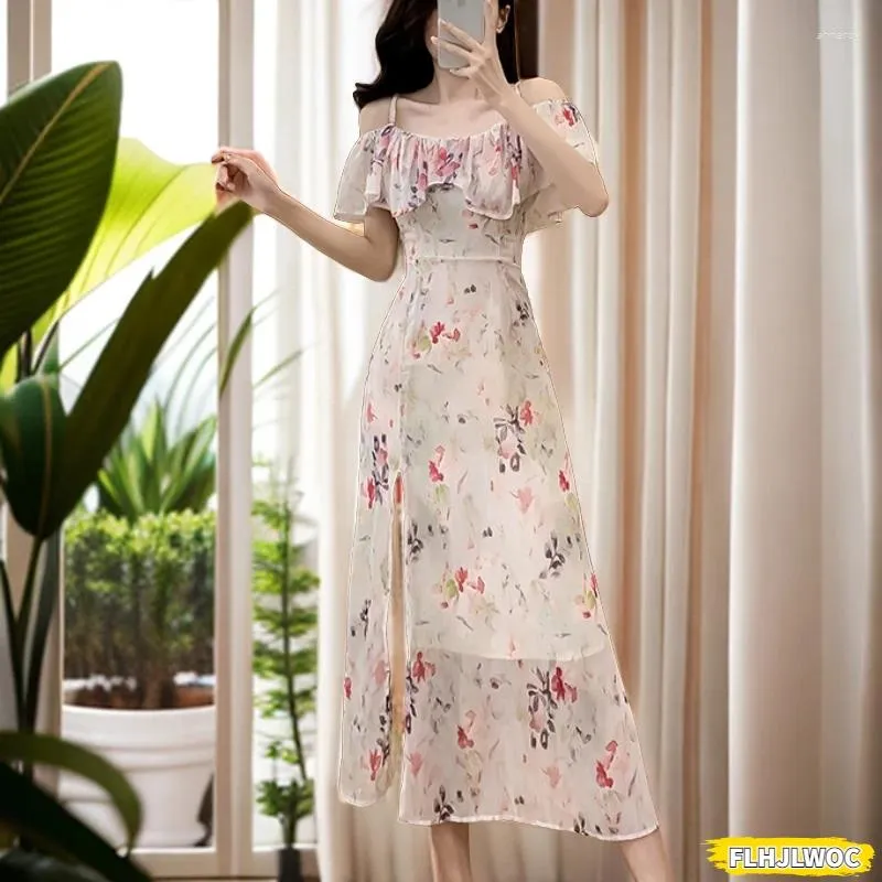 Romantic Floral Off Shoulder Long Floral Dress For Women Perfect For Holidays Honeymoons And Vintage Date Dressing From Julia dress 42.1 DHgate.Com