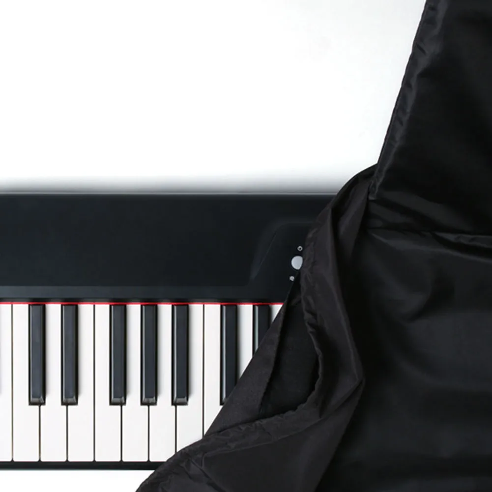 DHgate 24x19x3cm Waterproof Piano Keyboard Dust Cover Protector for Electronic Digital Pianos Black Musical Instruments