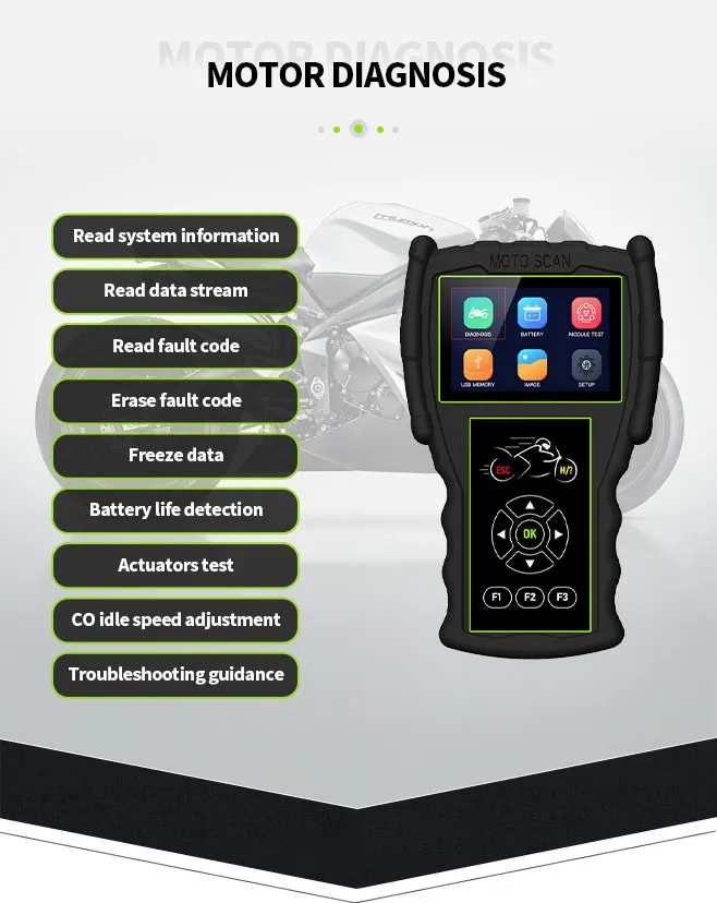 JDiag EFI Motorcycle Code Reader for Honda Suzuki Haozue Yamaha OBD ...