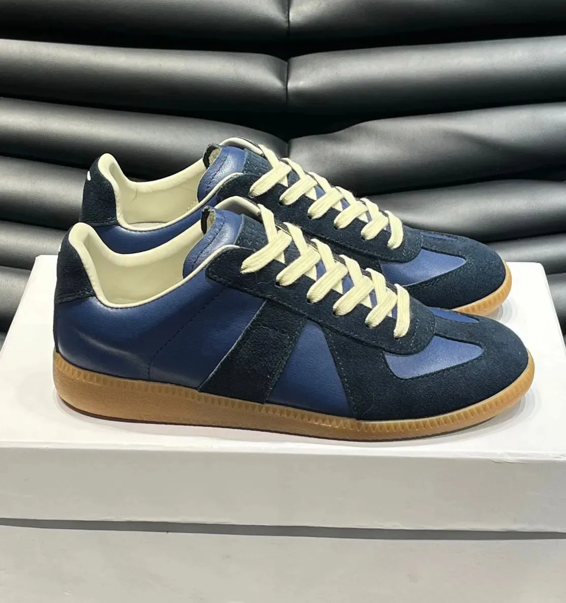 Maison Sneakers Shoes Men Men Seade Leather Runner Sport Comfort Trainers Trainers Eu38 46 3 646 DHgate