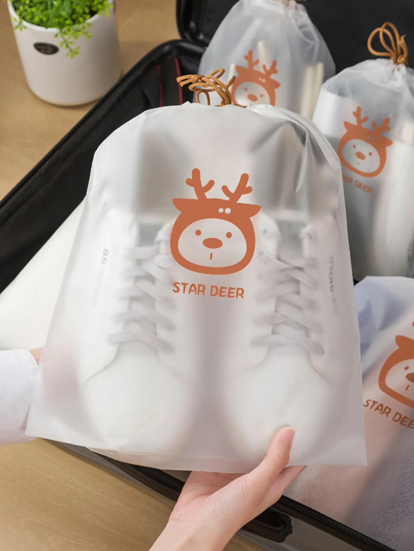 Drawstring Shoe Storage Bags Disposable, Portable, Waterproof