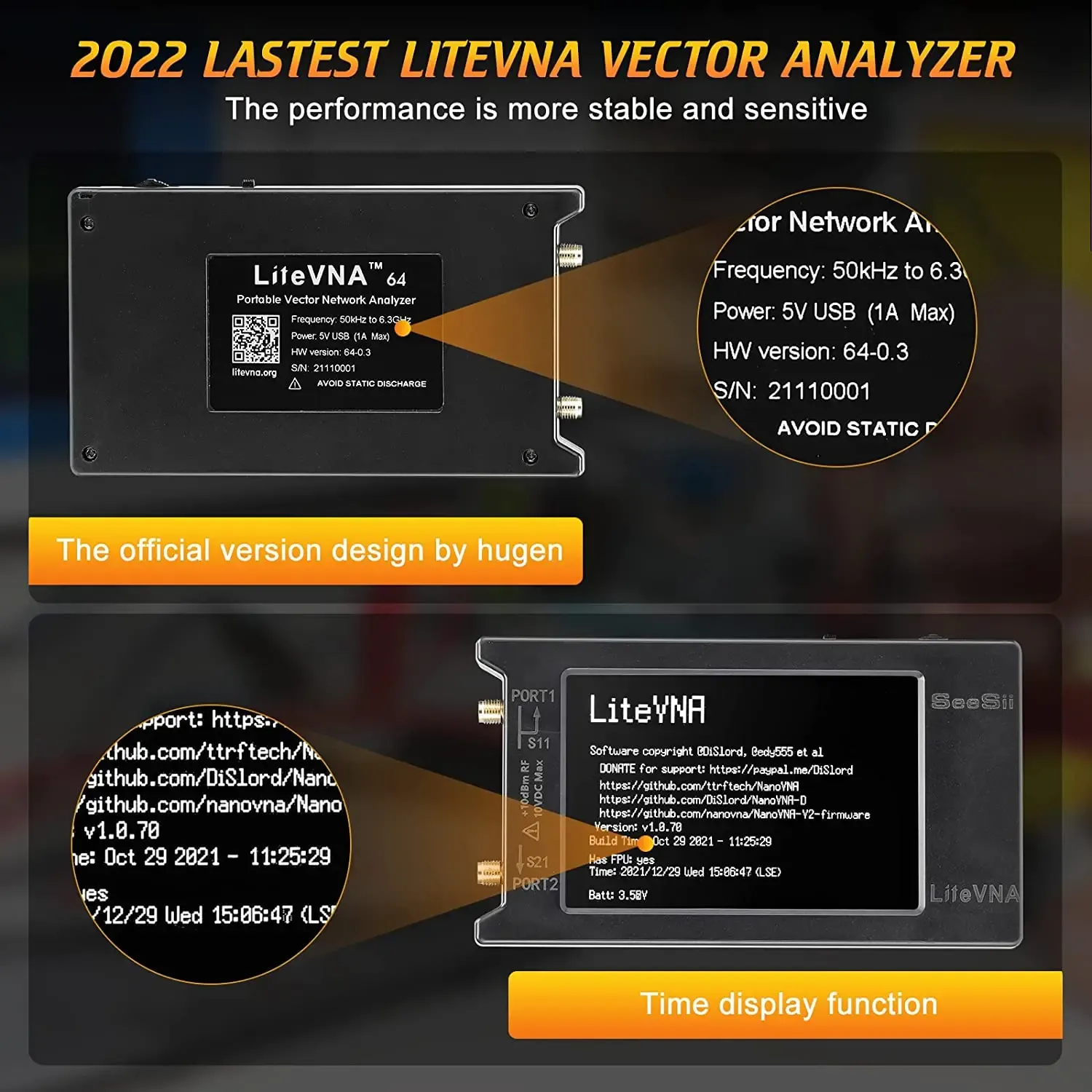 NanoVNA スペクトラム アナライザ LiteVNA 50kHz 6.3GHz ベクトルを
