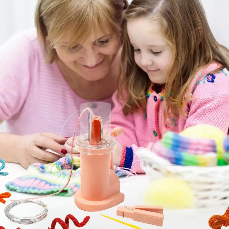 Mini Pink Knitting Machine: DIY Household Weaving Loom for Crafting ...