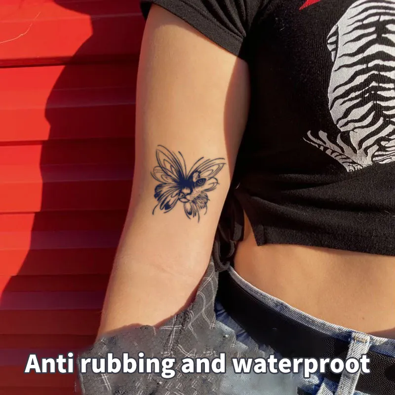 Laroi 66 Fogli Nero Piccolo Tatuaggi Temporanei Adulti Uomo Donna Realistico Stella Croce Fiore Tatuaggi Per Bambini Mano Braccio Collo Faccia Dito Kit Tatuaggi Finti 3D Adesivo Tatuaggio Temporanei - Foto 4