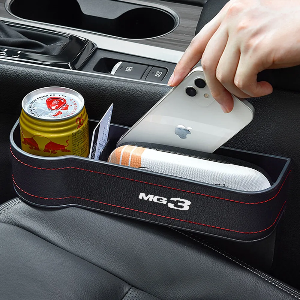 Car Seat Gap Organizer Leather Storage Box for MG ZS HS GT HECTOR MG3 MG5 MG6 MG7 2024 Auto Interior Accessories