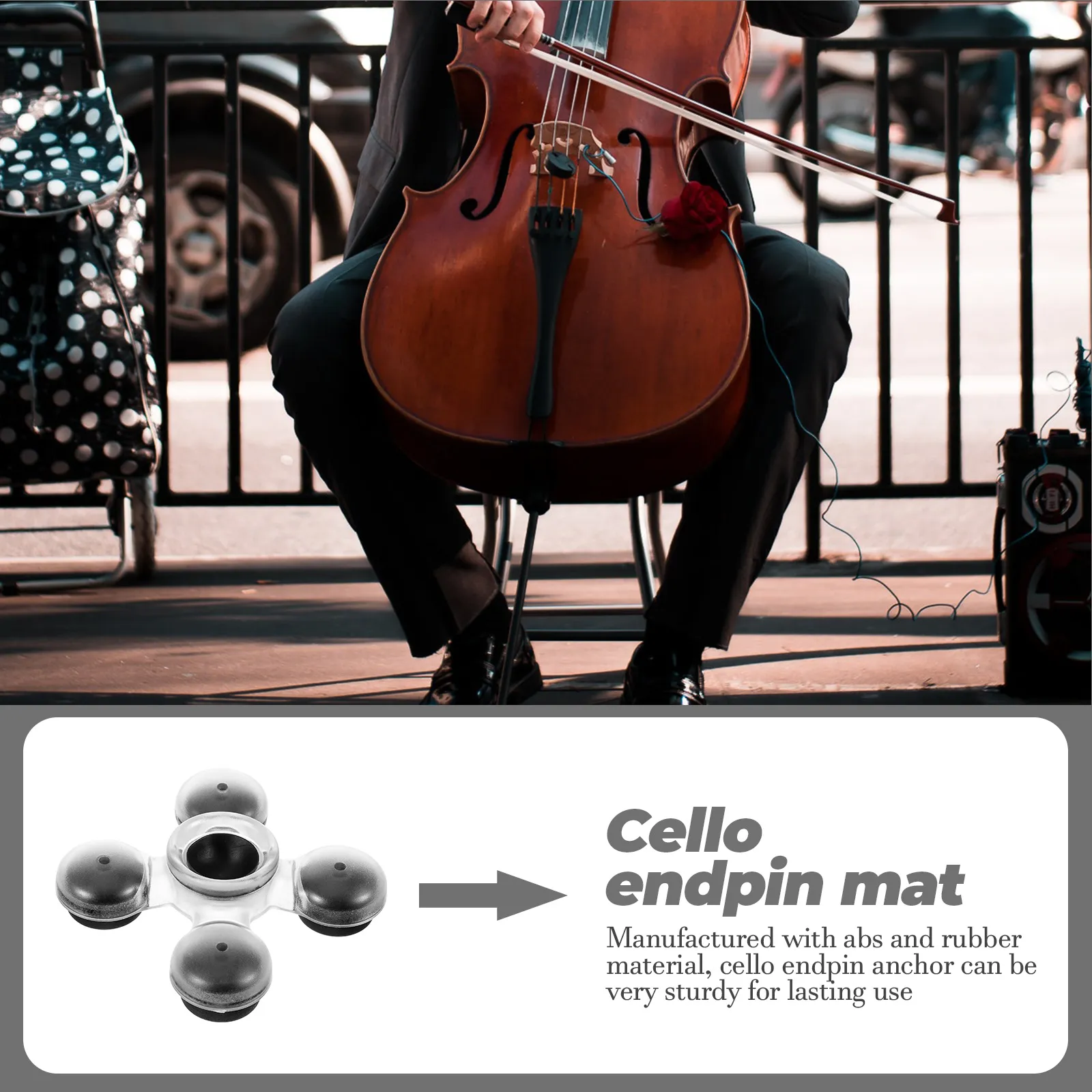 Violoncello Endpin Rest Nonslip Rubber Pad Holder for String ...