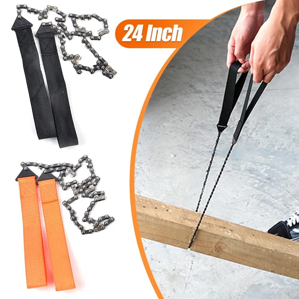 24 Portable Folding Chain Saw, High-Carbon Steel Hand Rope Chain Saw ...