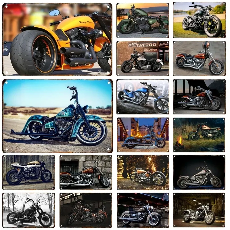 DHgate.com:Vintage Metal Motorcycle Poster Sign - Retro Tin