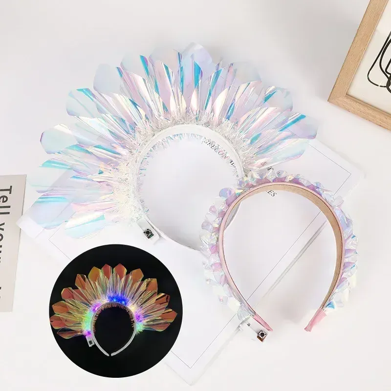 Light up Headband Glowing Crown LED Laser Hair Band Flashing  display picture 1