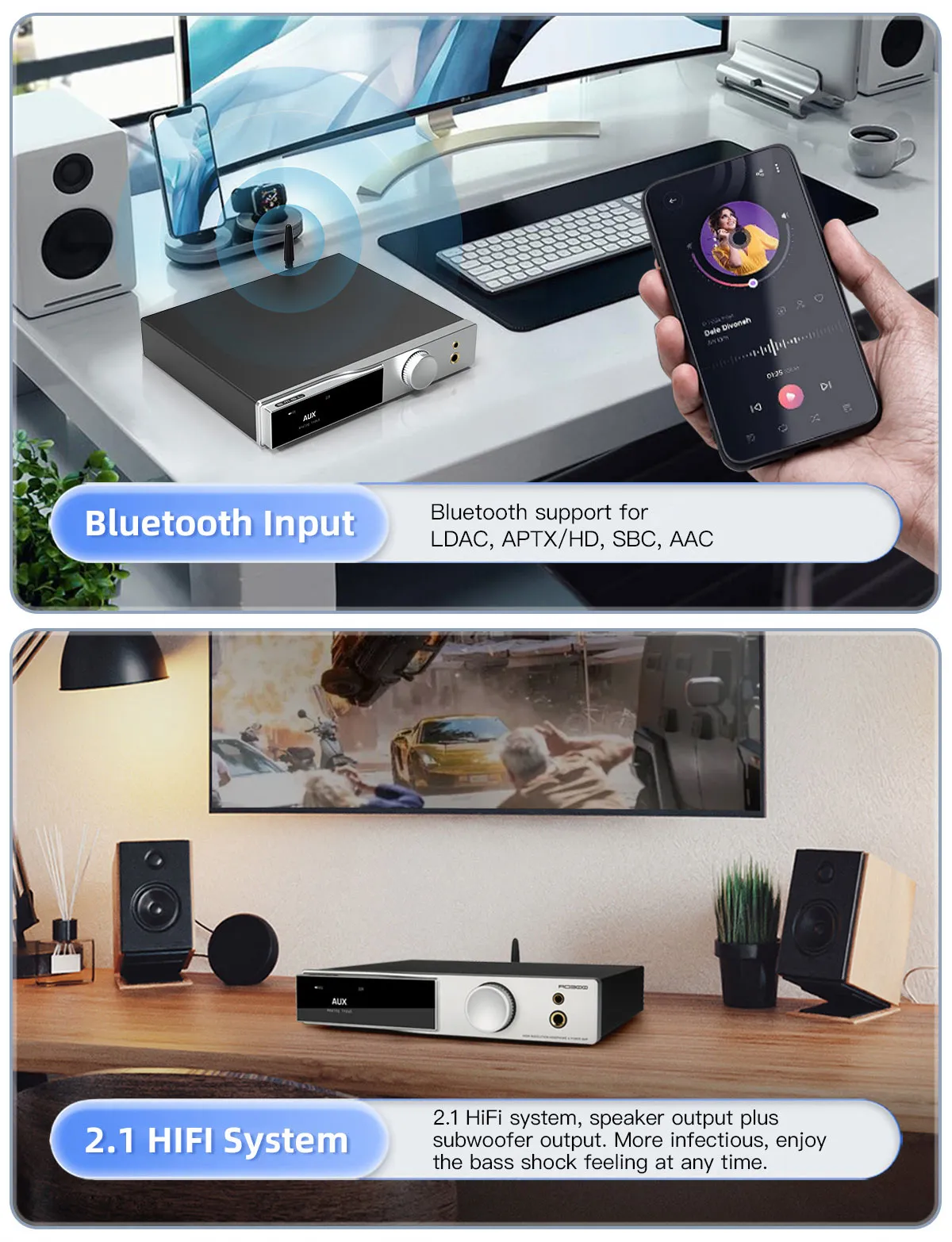 DHgate.com:SMSL AO300 2.1 HiFi Audio Amplifier & Headphone Amp w 