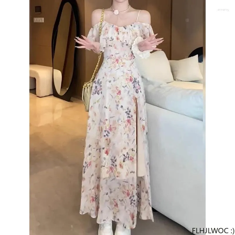 chinese dress ladies Honeymoon Aqua Maxi Hawaiian Dress in Hibiscus Print