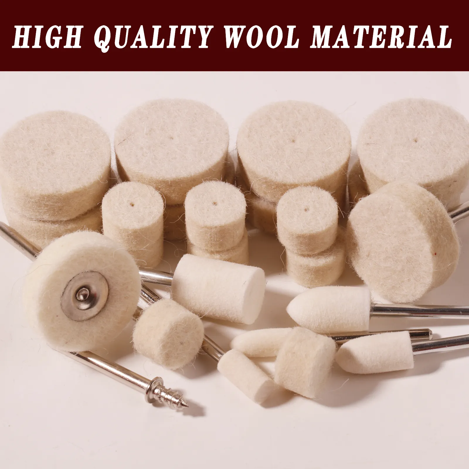 4-Inch Wool Felt Polishing Pads 2-Pack - Self-Adhesive Hook & Loop Buffing Pads