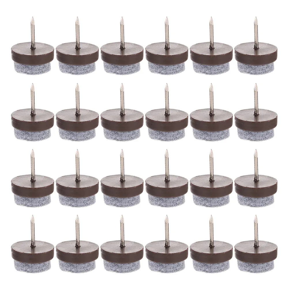 50-Pack Nail-On Felt Furniture Pads – 0.8 Inch, Brown, For Chair And Table Legs, Floor Protectors