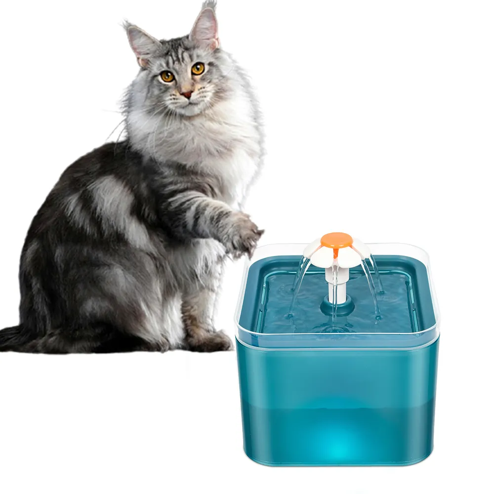 2.4L LED Automatic Pet Water Fountain – Dog & Cat Auto Drinking Bowl Dispenser With USB (Plastic/Stainless Steel)