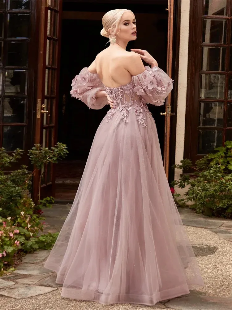 Elegant Pink Off-The-Shoulder prom gowns near me with...