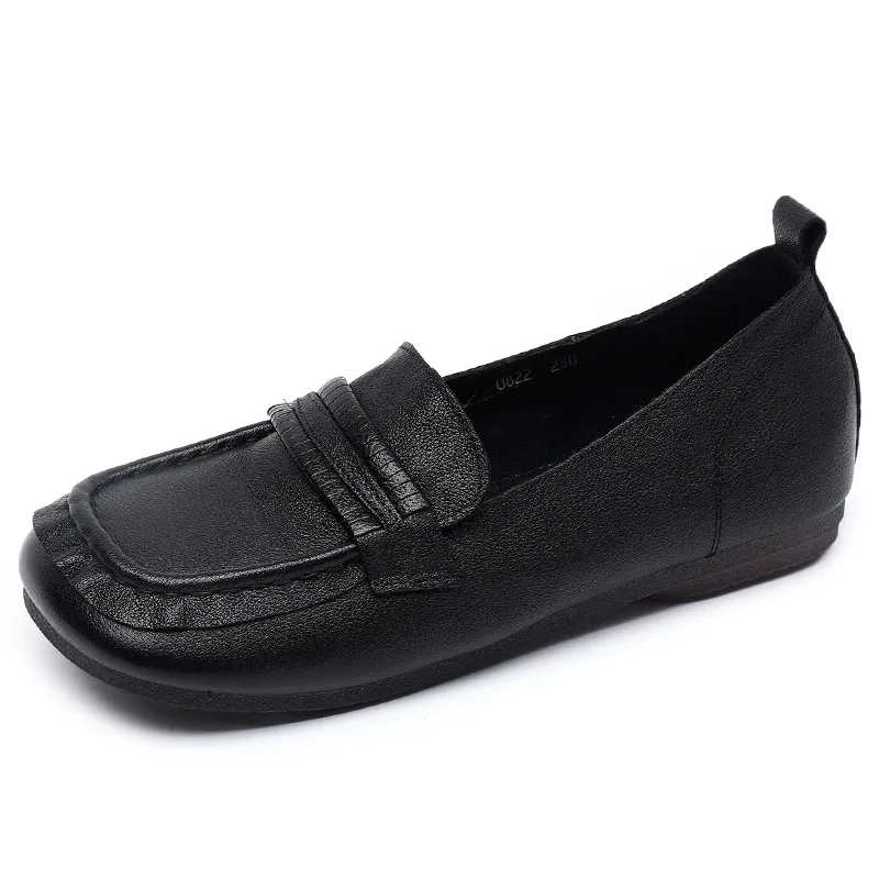 DHgate.com:ZXRYXGS Soft Cowhide Leather Flat Loafer Shoes for Women,  Stylish and Comfortable Spring and Autumn Casual Shoes:Shoes & Accessories