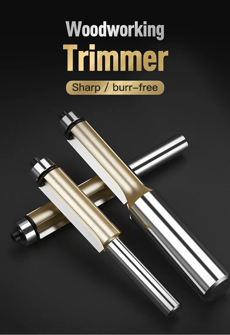 LIDIAO Flush Trim Router Bit 1/4 Inch Shank CNC Carbide 2 Flutes Top ...
