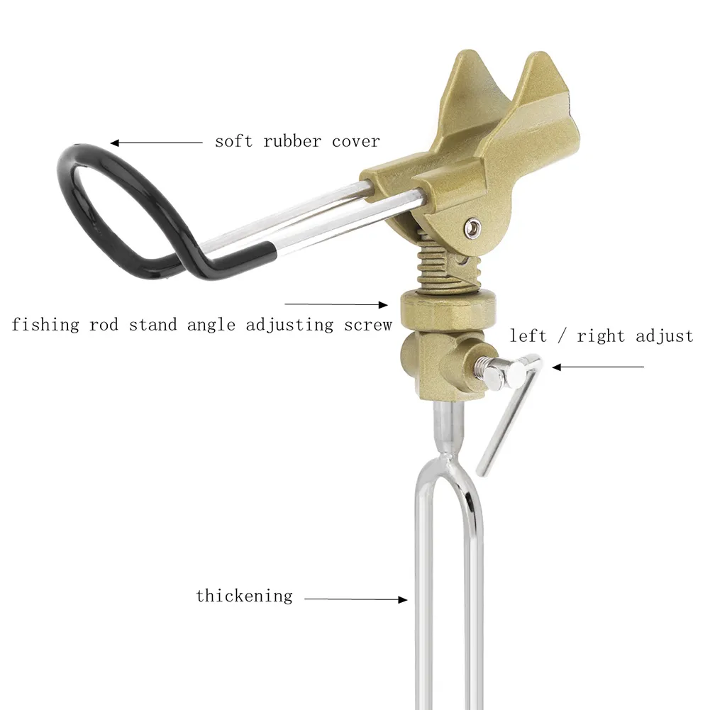 Fishing Rod Stand Bracket: Angle Adjustable Metal Handle Support Holder ...