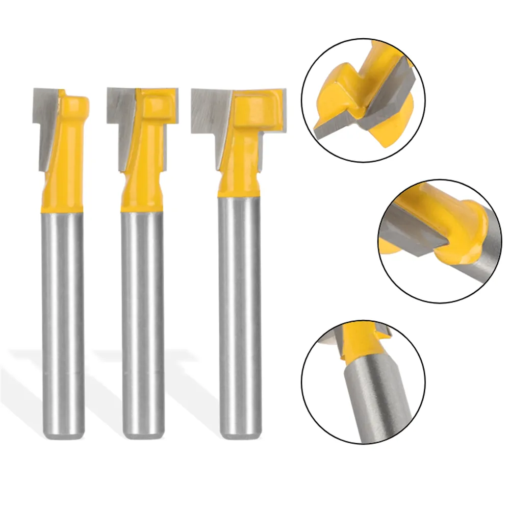 6mm 6.35mm 8mm Shank T-Slot Cutter Router Bit Set for Woodworking from ...