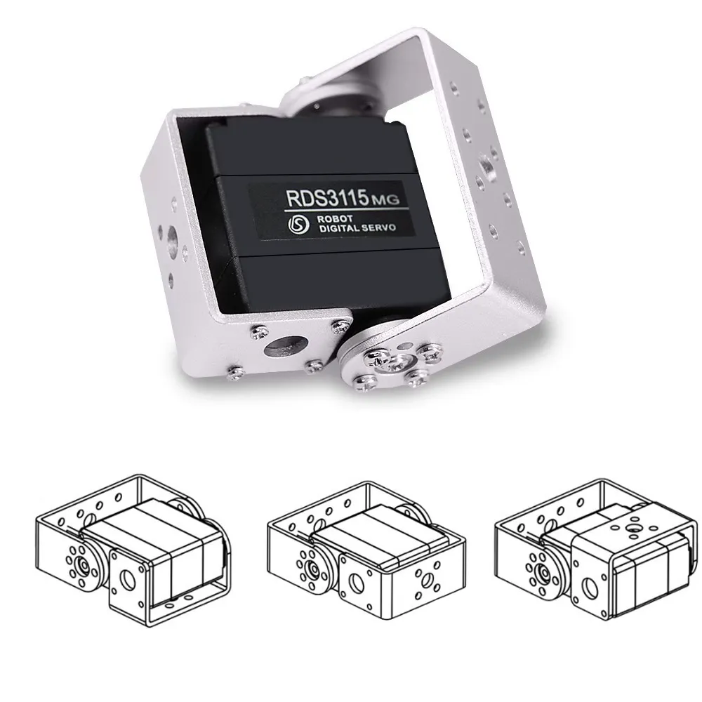RC Robots Digital Servo Motor 15KG Torque, Dual Axis, Metal Gear, 180/ ...