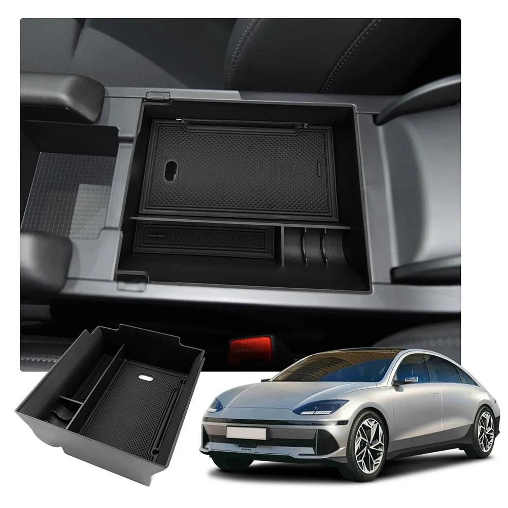 Bracciolo Auto Per Honda Fit/Jazz 2009-2013 - Doppio Spazio Con Portabevande, 7 Porte USB, Facile Montaggio