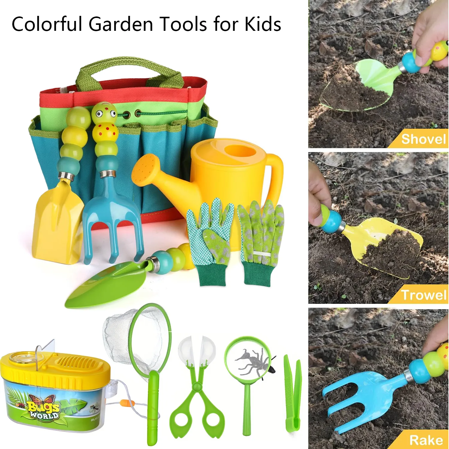 Vibrant Garden Tools Set for Kids: Colorful Outdoor Playset for