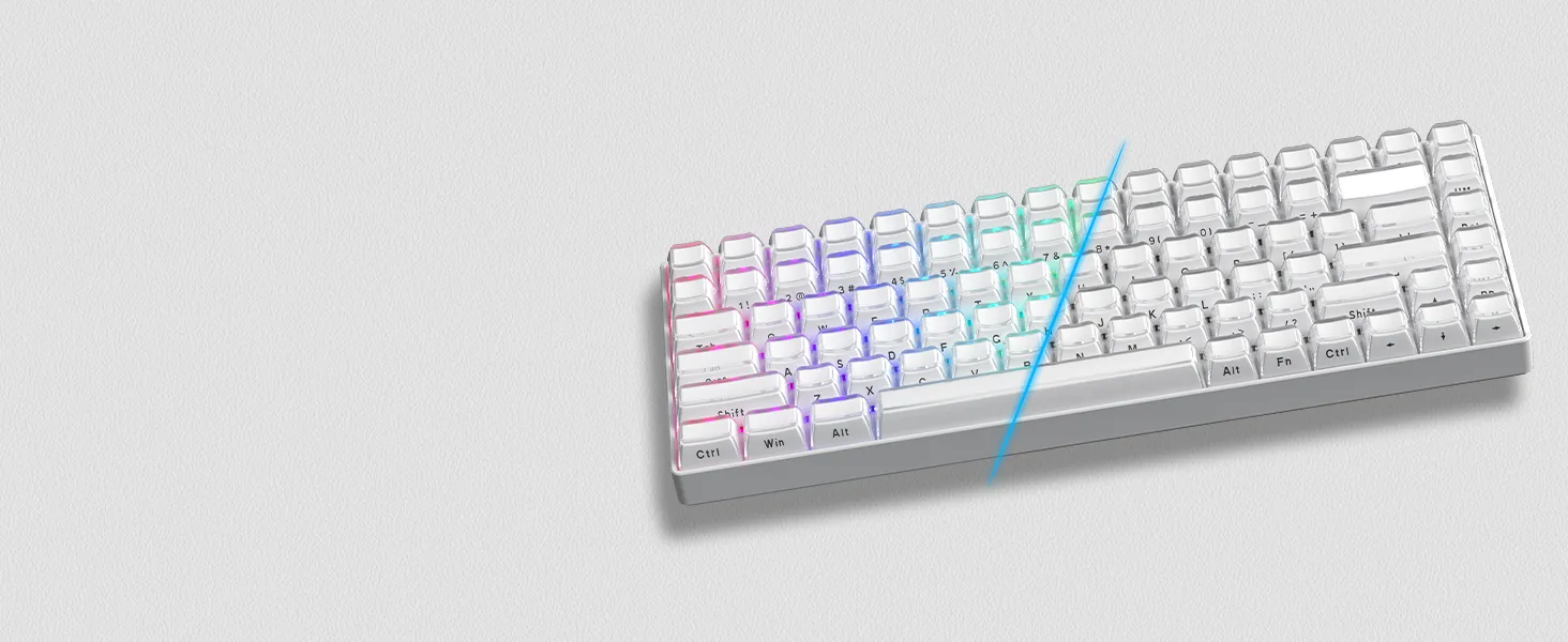 Hyekic Crystal Jelly Keycaps – Set 113 Tasti Blu In PBT, Profilati OEM, Stampa Laterale Trasparente, Compatibili Con Cherry MX E Switch Gateron Per Tastiere Meccaniche