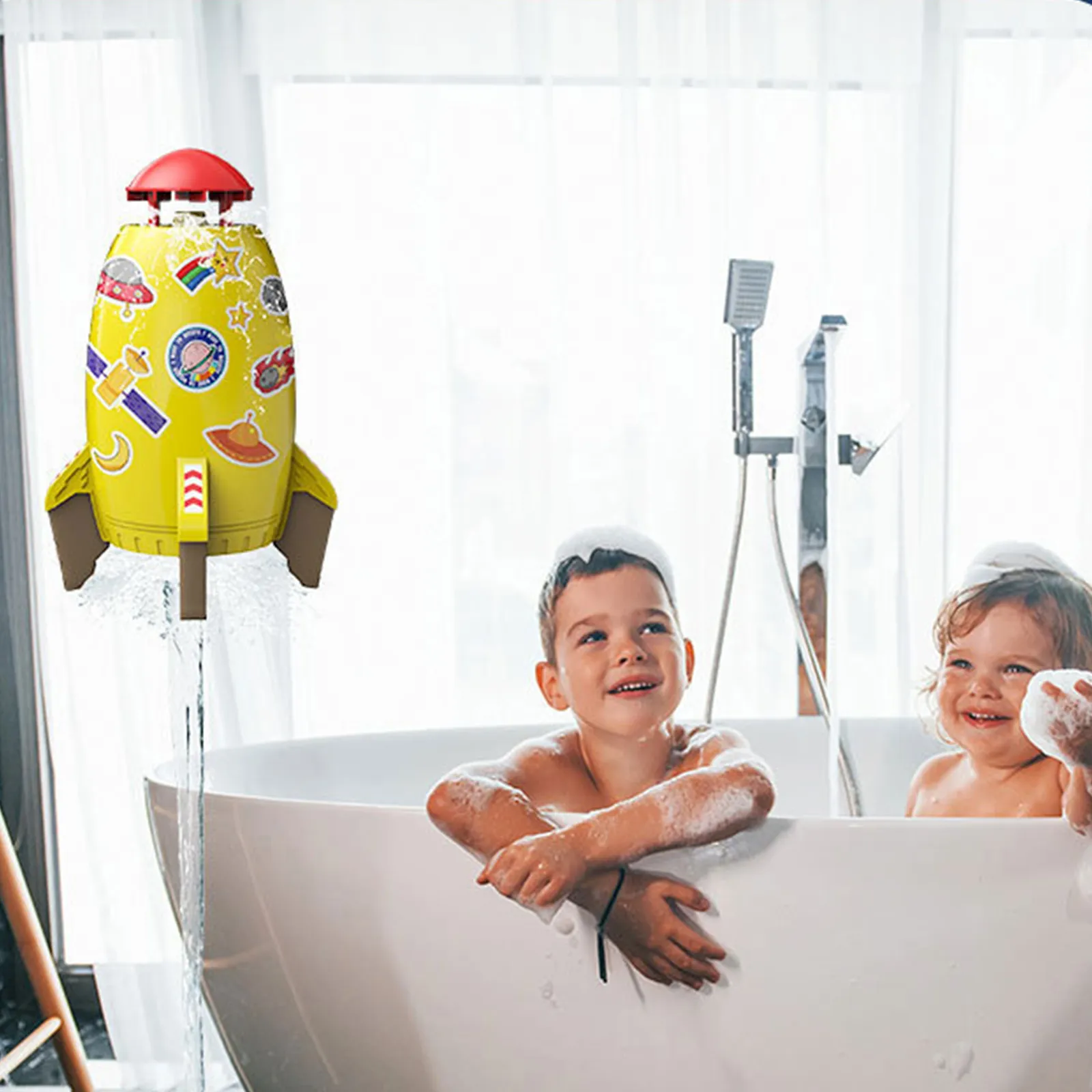 Water-Powered Rocket Launcher Toy for Kids' Outdoor Summer Play, 2-Pack ...