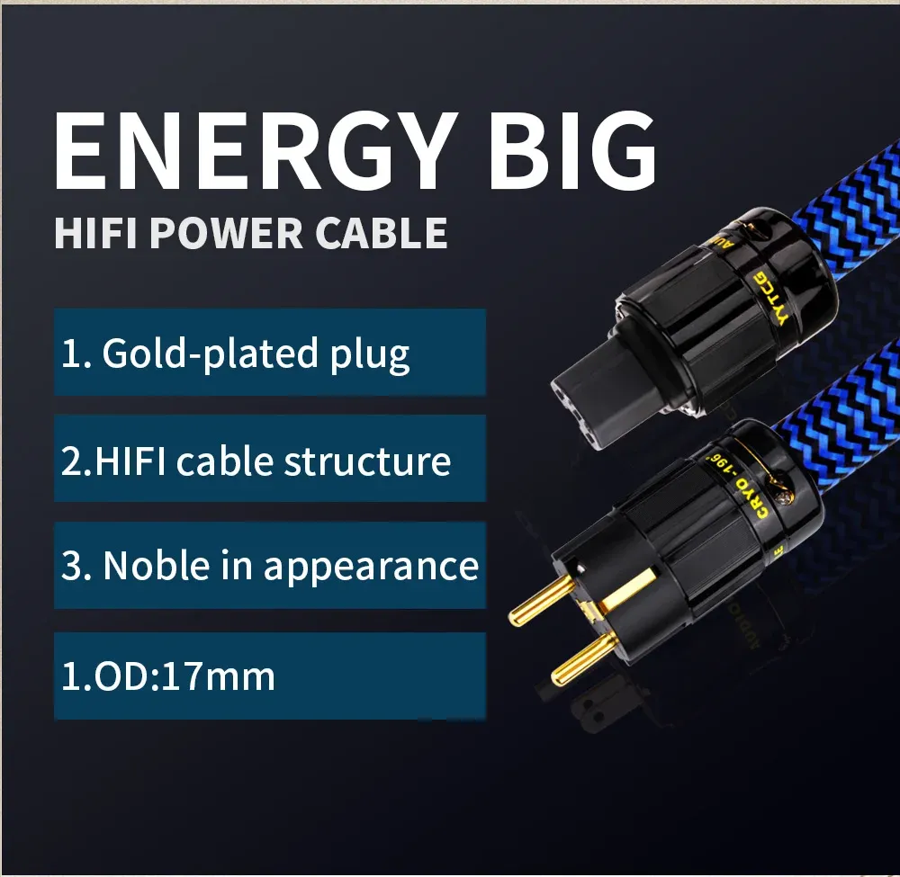 Audiophile Gold Plated EU/US SCHUKO AC Power Plug C13
