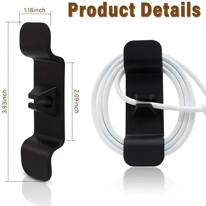 6-Pack Black Magnetic Cable Organizer Clips - Self-Adhesive Wire Holders For Desk & Home
