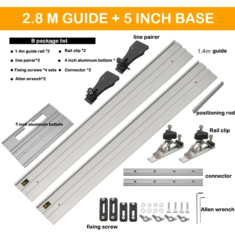Enjoywood Imperial Extension Guide Rail Woodworking T-track Connector For Track Saw Rail Parallel Guide System P 2019975